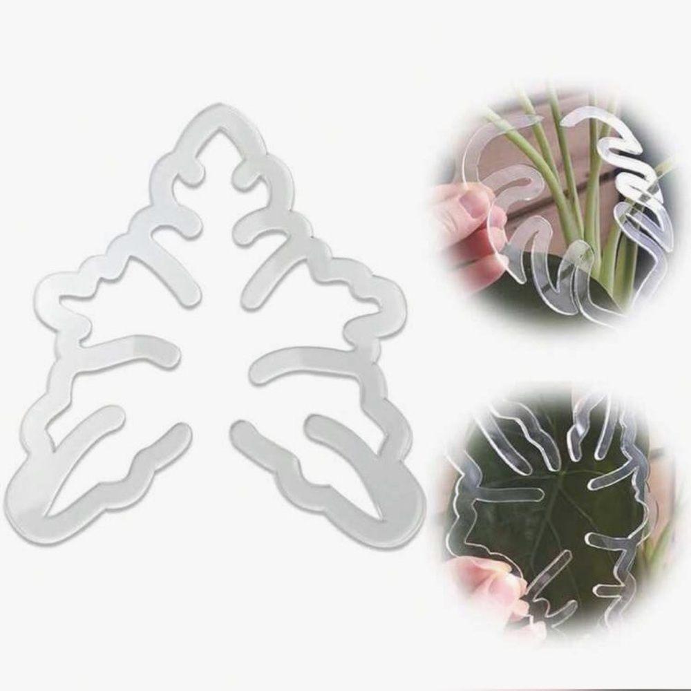 Transparent Plastic Plant Stem Support Clips For Indoor & Outdoor Plants - Picture 4 of 7